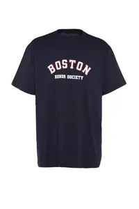 MAN Plus Size Navy Blue Oversized/Wide Cut City Printed 100% Cotton T-Shirt - Image 7