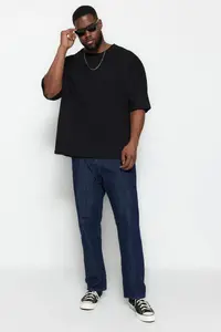 MAN Black Plus Size Oversized/Wide Cut Comfortable Floral Printed 100% Cotton T-Shirt - Image 11