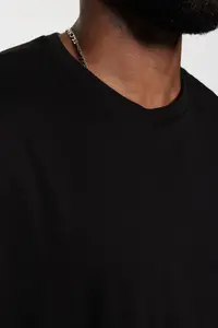 MAN Plus Size Black Oversized/Wide Cut Comfortable Basic 100% Cotton T-Shirt - Image 11