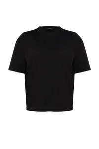 MAN Plus Size Black Oversized/Wide Cut Comfortable Basic 100% Cotton T-Shirt - Image 13