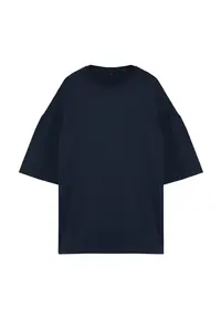 MAN Plus Size Navy Blue Oversized/Wide Cut 100% Cotton T-Shirt - Image 7