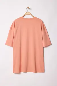MAN Plus Size Orange Oversized 100% T-Shirt - Image 5