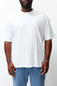 MAN Plus Size White Oversized Rahat Basic 100% Cotton T-Shirt - Image 6