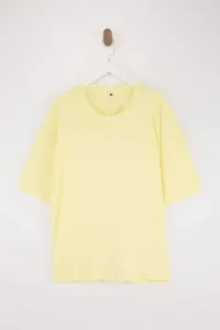 MAN Plus Size Yellow Oversized 100% T-Shirt