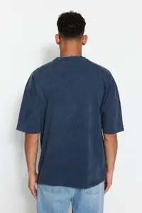 MAN Indigo Oversized/Wide Cut Faded 100% Cotton T-Shirt - Image 2