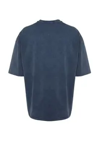 MAN Indigo Oversized/Wide Cut Faded 100% Cotton T-Shirt - Image 8