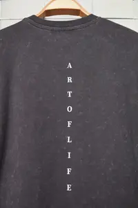 MAN Anthracite Oversized/Wide Cut Faded Effect Text Printed 100% Cotton T-Shirt - Image 8