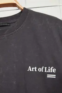 MAN Anthracite Oversized/Wide Cut Faded Effect Text Printed 100% Cotton T-Shirt - Image 9