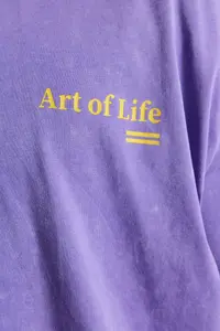 MAN Lilac Oversized/Wide Cut Faded Effect Text Printed 100% Cotton T-Shirt - Image 7