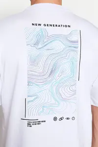 MAN White Oversized Printed 100% Cotton T-Shirt - Image 5
