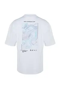 MAN White Oversized Printed 100% Cotton T-Shirt - Image 8