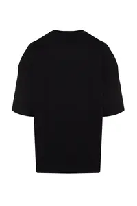 MAN Black Oversized/Wide Cut Short Sleeve View Embroidered 100% T-Shirt - Image 8