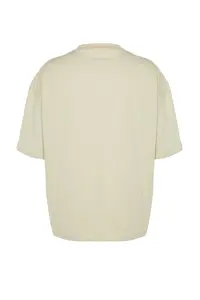MAN Stone Oversized/Wide Cut Crew Neck Short Sleeve Dinosaur Embroidered T-Shirt - Image 7