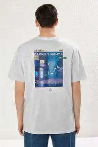 MAN Gray Oversized/Wide Cut Crew Neck Short Sleeve Game Over Printed T-Shirt - Image 2