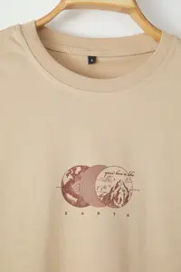 MAN Mink Oversized/Wide Cut Printed 100% Cotton T-Shirt - Image 5