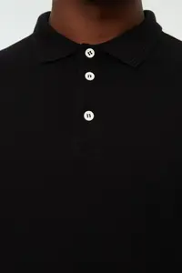 MAN Plus Size Black Regular/Normal Kesim Basic 100% Cotton Polo Shirt Shirt Collar T-Shirt - Image 10