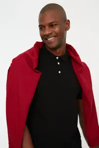 MAN Plus Size Black Regular/Normal Kesim Basic 100% Cotton Polo Shirt Shirt Collar T-Shirt - Image 11