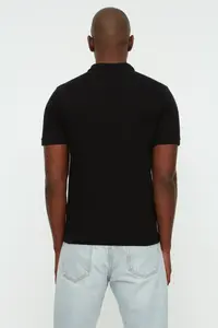 MAN Plus Size Black Regular/Normal Kesim Basic 100% Cotton Polo Shirt Shirt Collar T-Shirt - Image 9