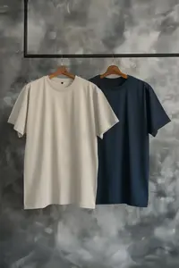 MAN Stone-Navy Blue Plus Size 2 Sets Paket Regular/Normal Kesim T-Shirt