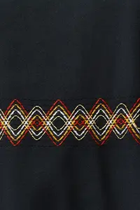 MAN Plus Size Black Oversized/Wide Cut 100% Cotton Ethnic Embroidered Comfortable T-Shirt - Image 5