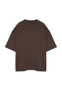 MAN Plus Size Dark Brown Oversized Animal Print and Embroidered 100% Cotton T-Shirt - Image 8