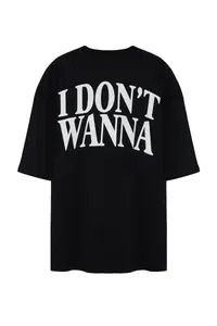 MAN Plus Size Black Oversized Text Printed 100% Cotton T-Shirt - Image 7