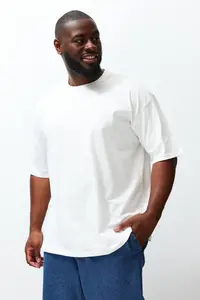 MAN Plus Size Black-Ecru Oversized 2 Sets Paket 100% Cotton T-Shirt - Image 2