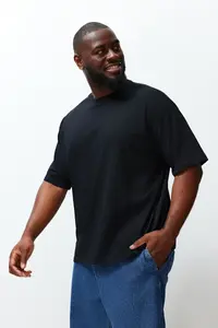 MAN Plus Size Black-Ecru Oversized 2 Sets Paket 100% Cotton T-Shirt - Image 4