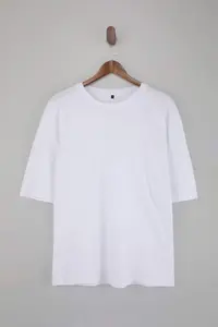 MAN Plus Size White-White Oversized 2 Sets Paket 100% Cotton T-Shirt - Image 3