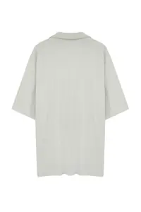 MAN Premium Plus Size Stone Oversized textured ottoman Polo Shirt Shirt Collar T-Shirt - Image 15