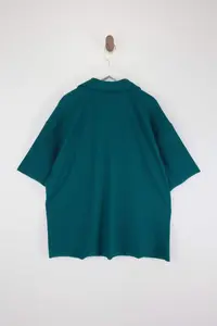 MAN Premium Plus Size Green Oversized textured ottoman Polo Shirt Shirt Collar T-Shirt - Image 3