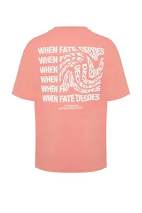 MAN Dusty Rose Oversized/Wide Cut Text Printed Short Sleeve 100% T-Shirt - Image 7