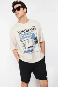 MAN Stone Oversized/Wide Cut Far East Printed 100% T-Shirt - Image 3