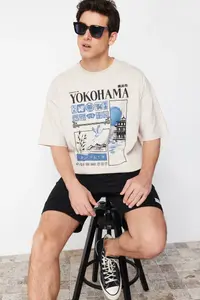 MAN Stone Oversized/Wide Cut Far East Printed 100% T-Shirt - Image 4