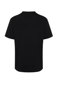 MAN Black Regular/Normal Kesim Kurt Embroidered 100% Cotton T-Shirt - Image 8