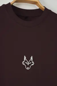 MAN Dark Brown Regular/Normal Kesim Kurt Embroidered 100% T-Shirt - Image 6