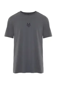 MAN Anthracite Regular/Normal Kesim Kurt Embroidered 100% Cotton T-Shirt - Image 6