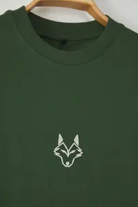 MAN Khaki Regular/Normal Kesim Kurt Embroidered 100% T-Shirt - Image 8