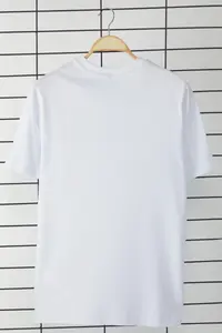 MAN White Regular Cut Horse Embroidery Detailed 100% Cotton T-Shirt - Image 3