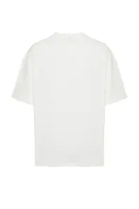 MAN Ecru Unisex Oversized/Wide Cut Mushroom Embroidered 100% Cotton T-Shirt - Image 11
