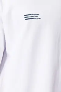 MAN White Oversized Text Printed 100% Cotton T-Shirt - Image 5