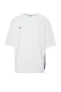 MAN White Oversized Text Printed 100% Cotton T-Shirt - Image 6