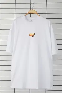 MAN White Plus Size Oversized/Wide Cut Front and Back Space Printed 100% Cotton T-Shirt - Image 4