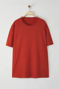 MAN Brick Rejection Plus Size Oversized/Wide Cut 100% Cotton Collar Detailed T-Shirt - Image 2
