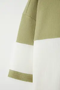MAN Mint Plus Size Oversized/Wide Cut Color Blocked textured T-Shirt - Image 5