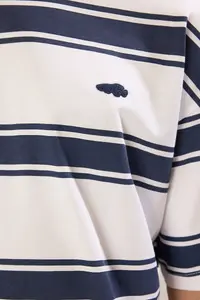 MAN White Oversized/Wide Cut Striped Thick 100% Cotton T-Shirt - Image 7