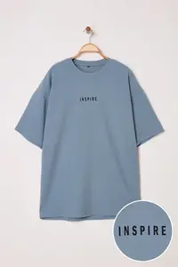 MAN Mavi Oversized/Wide Cut Printed textured Soft Thick T-Shirt - Image 3