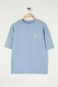 MAN Mavi Oversized/Wide Cut Fruit Printed 100% Cotton T-Shirt - Image 4