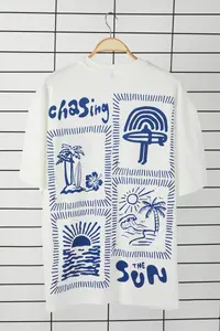 MAN Ecru Oversized/Wide Cut Printed 100% Cotton T-Shirt - Image 6