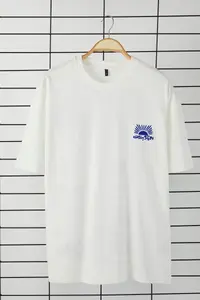 MAN Ecru Oversized/Wide Cut Printed 100% Cotton T-Shirt - Image 7
